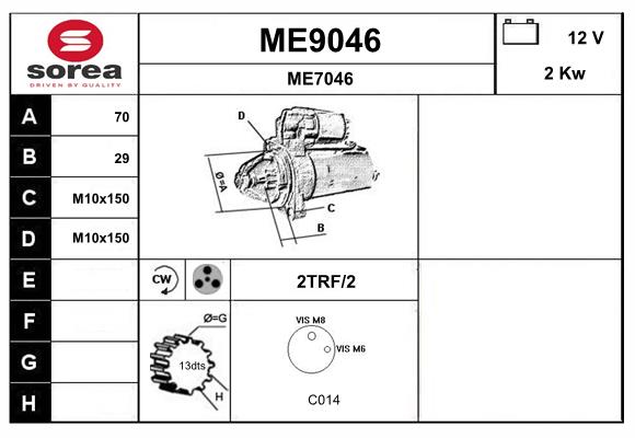 Démarreur SNRA ME9046