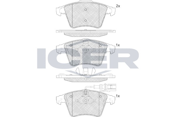 Kit de plaquettes de frein, frein à disque ICER LM1778-071