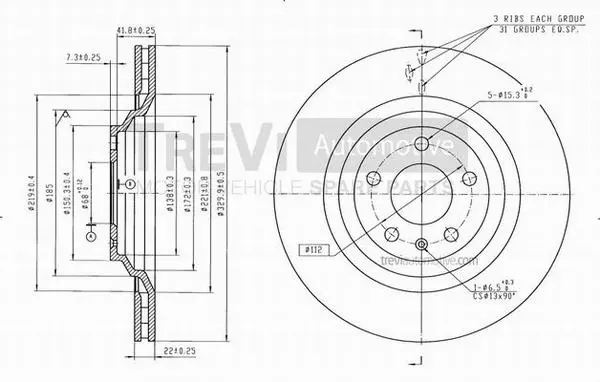 Disque de frein TREVI AUTOMOTIVE BD1153