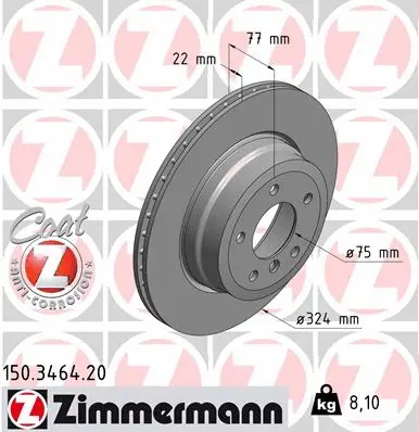 Disque de frein ZIMMERMANN 150.3464.20