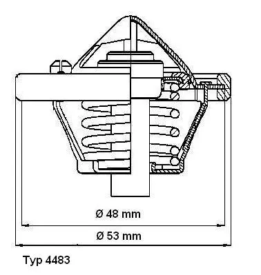 Thermostat, liquide de refroidissement BorgWarner (Wahler) 4483.82D