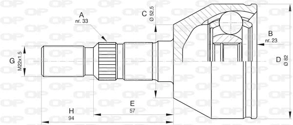 Jeu de joints, arbre de transmission OPEN PARTS CVJ5826.10