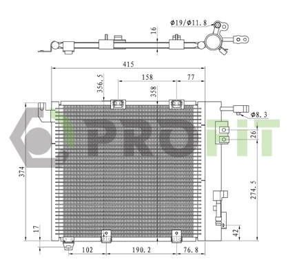 Condenseur, climatisation PROFIT 1770-0372