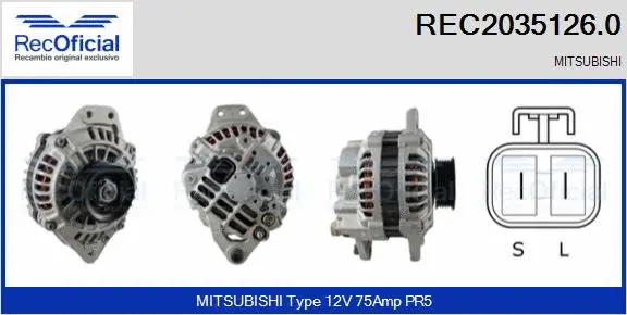 Alternateur RECOFICIAL REC2035126.0