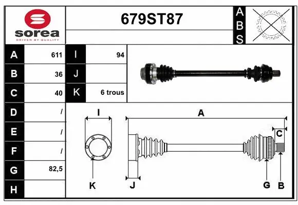 Arbre de transmission STARTCAR 679ST87