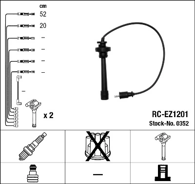 Kit de câbles d'allumage NGK 0352