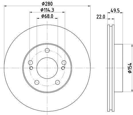 Disque de frein PAGID 52326
