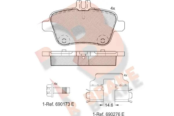 Kit de plaquettes de frein, frein à disque R BRAKE RB2039