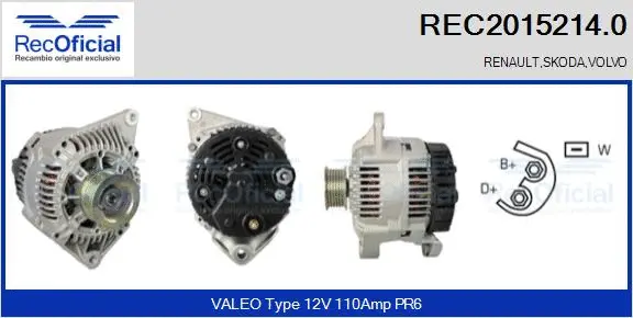 Alternateur RECOFICIAL REC2015214.0