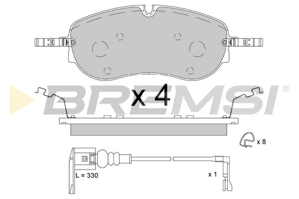 Kit de plaquettes de frein, frein à disque BREMSI BP3911