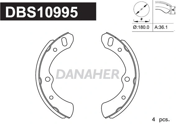 Jeu de mâchoires de frein DANAHER DBS10995