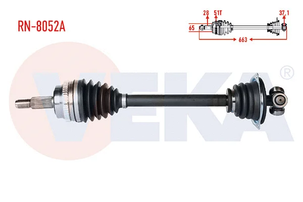 Arbre de transmission VEKA RN-8052A