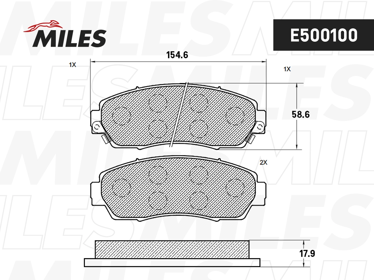 Kit de plaquettes de frein, frein à disque MILES E500100