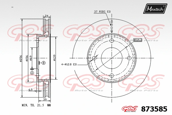 Disque de frein MAXTECH 873585