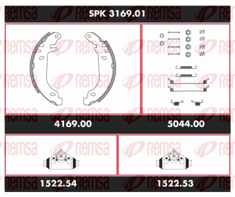 Kit de freins, freins à tambours REMSA SPK 3169.01