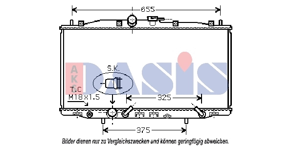 Radiateur, refroidissement du moteur AKS DASIS 100037N