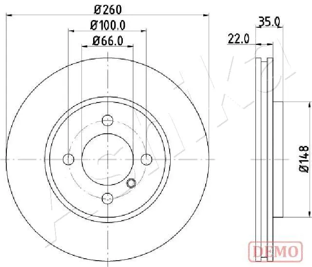 Disque de frein ASHIKA 60-00-0158C