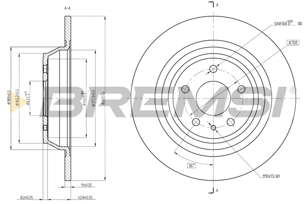 Disque de frein BREMSI CD8338S