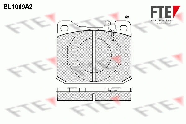 Kit de plaquettes de frein, frein à disque FTE 9010022