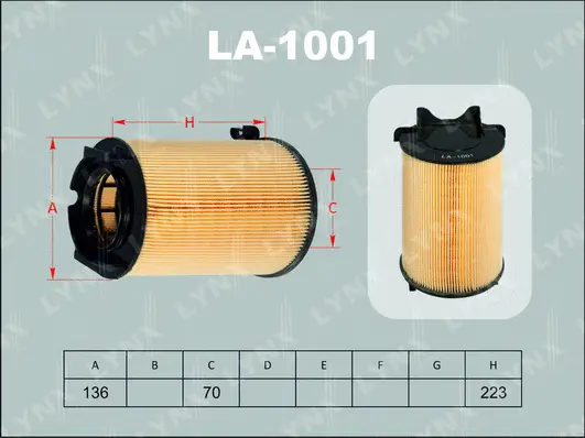 Filtre à air LYNXAUTO LA-1001