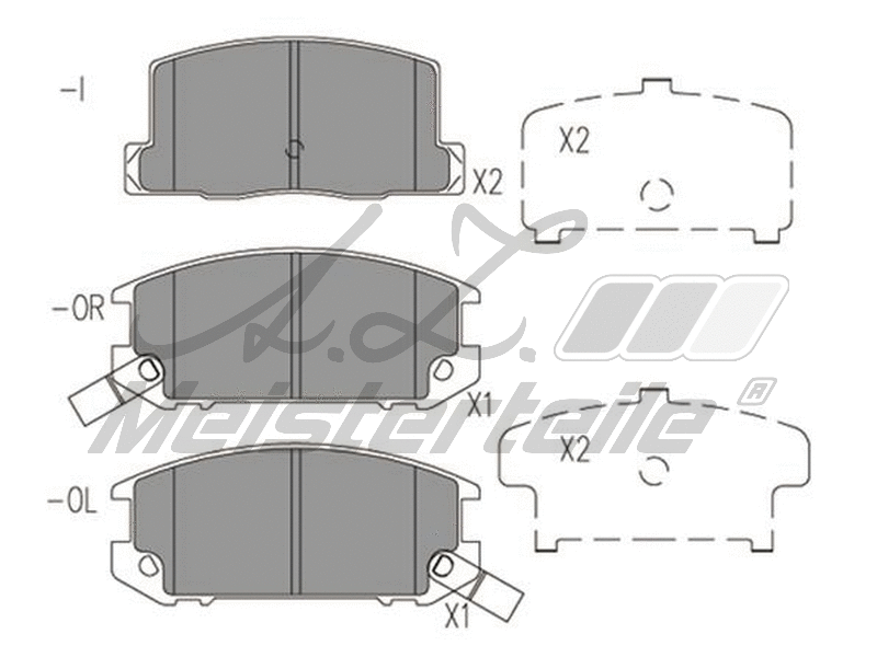 Kit de plaquettes de frein, frein à disque A.Z. Meisterteile AZMT-44-022-2252