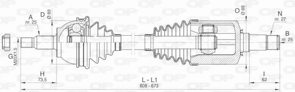 Arbre de transmission OPEN PARTS DRS6442.00