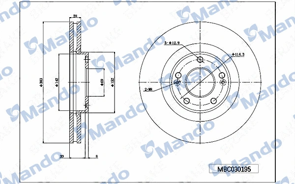 Disque de frein MANDO MBC030195