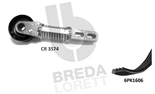 Jeu de courroies trapézoïdales à nervures BREDA LORETT KCA0044
