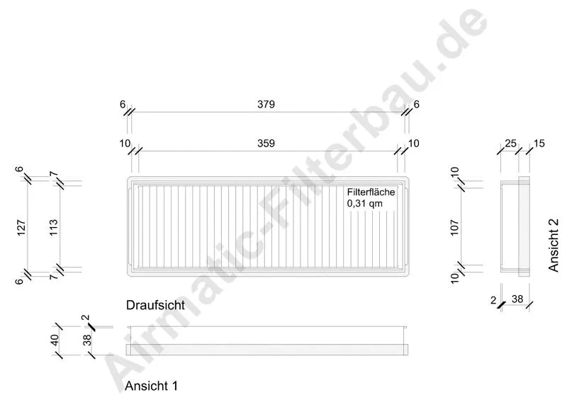 Filtre, air de l'habitacle AIRMATIC Filterbau IF0808