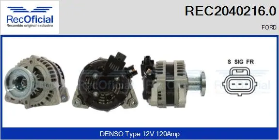 Alternateur RECOFICIAL REC2040216.0