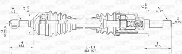 Arbre de transmission OPEN PARTS DRS6461.00