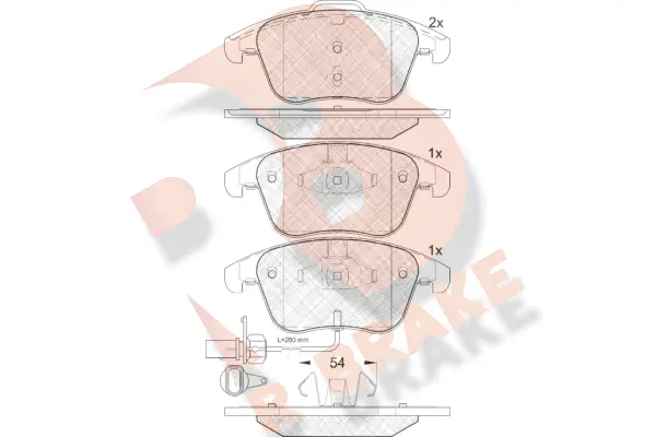 Kit de plaquettes de frein, frein à disque R BRAKE RB1864