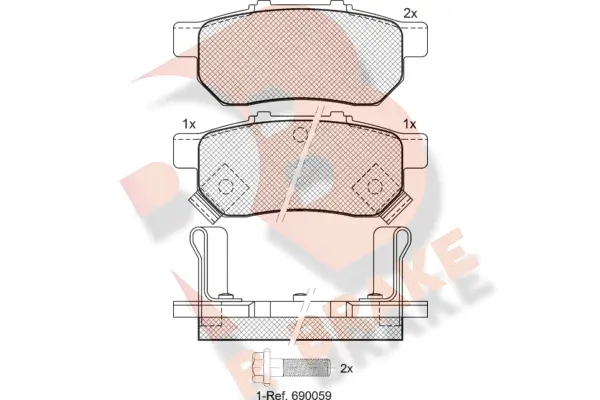 Kit de plaquettes de frein, frein à disque R BRAKE RB1024