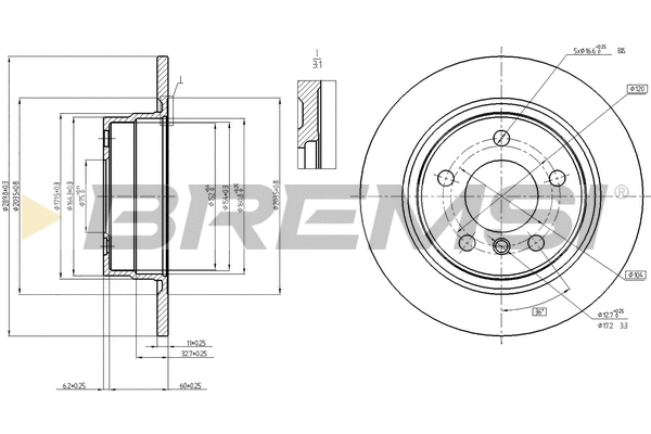 Disque de frein BREMSI CD8197S