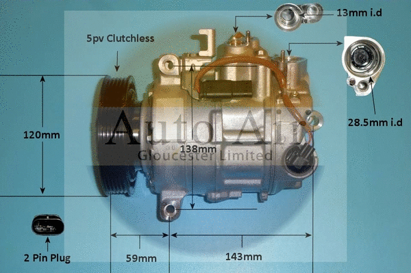 Compresseur, climatisation AUTO AIR GLOUCESTER 14-1286