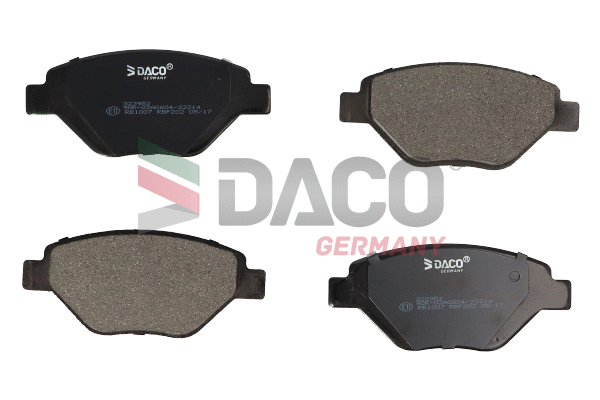 Kit de plaquettes de frein, frein à disque DACO Germany 323952