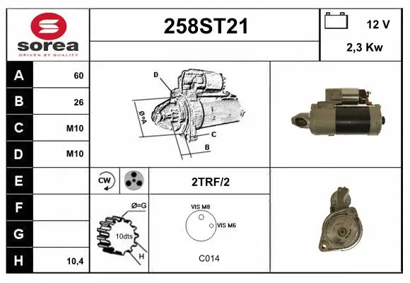 Démarreur STARTCAR 258ST21