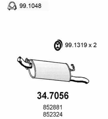 Silencieux arrière ASSO 34.7056