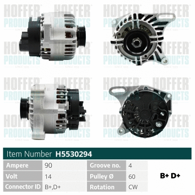 Alternateur HOFFER H5530294