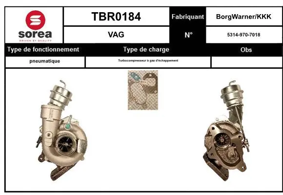 Turbocompresseur, suralimentation EAI TBR0184