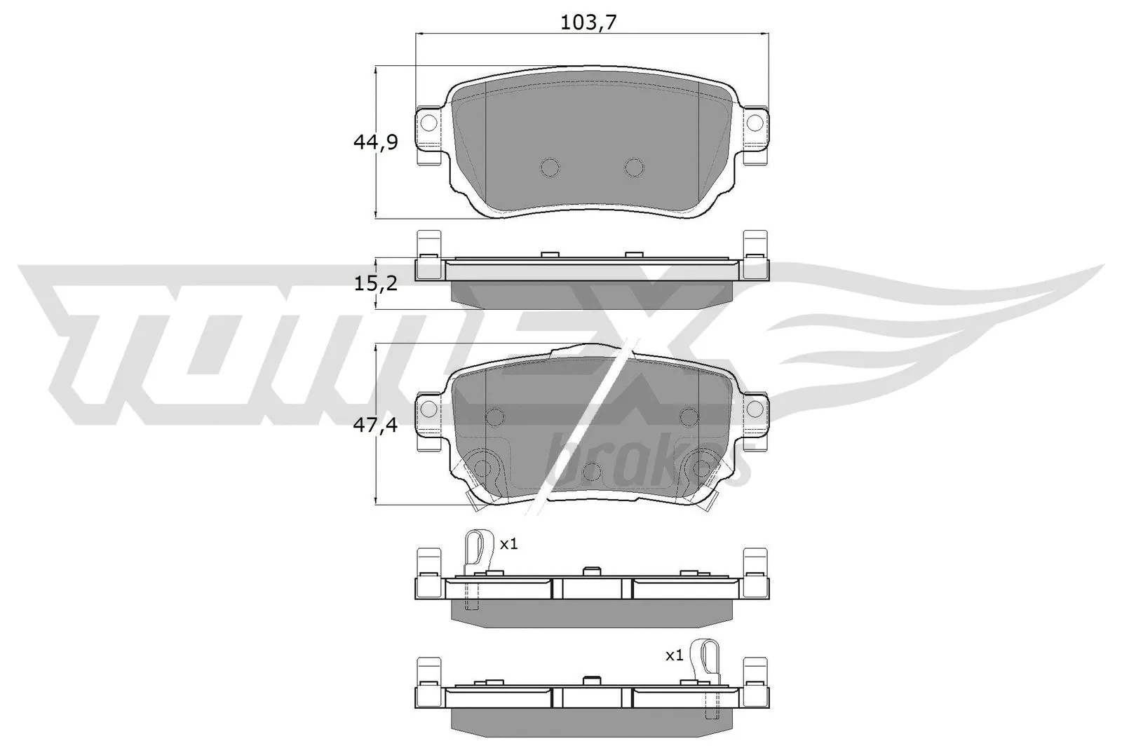 Kit de plaquettes de frein, frein à disque TOMEX Brakes TX 18-27
