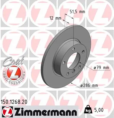 Disque de frein ZIMMERMANN 150.1268.20
