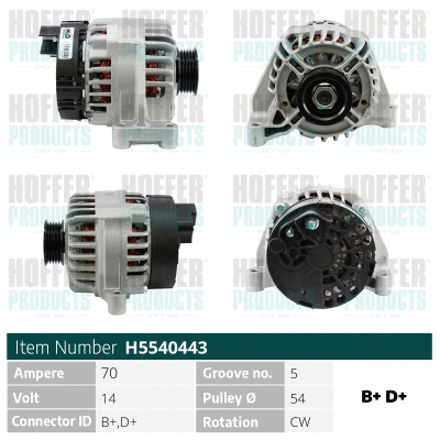 Alternateur HOFFER H5540443
