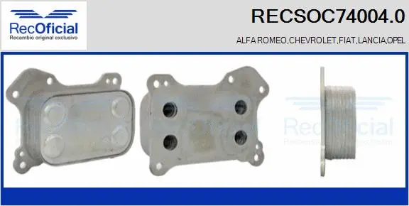 Radiateur d'huile RECOFICIAL RECSOC74004.0