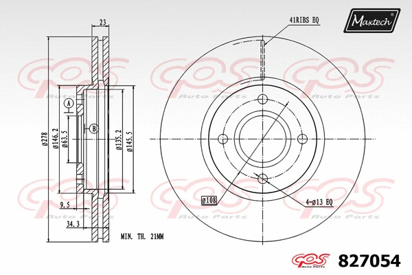 Disque de frein MAXTECH 827054