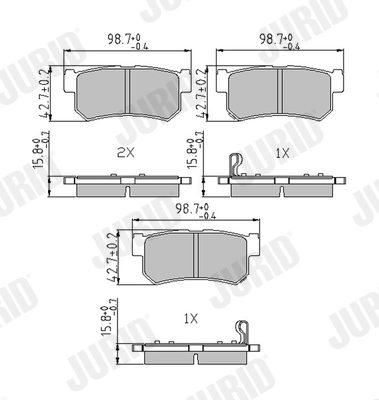 Kit de plaquettes de frein, frein à disque JURID 573377J