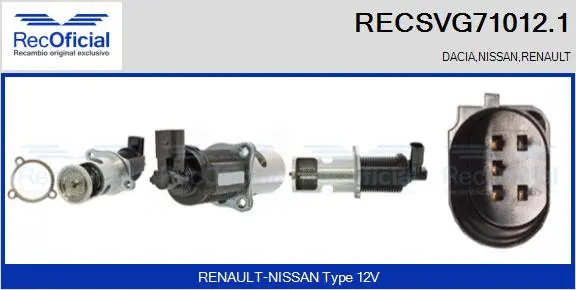 Vanne EGR RECOFICIAL RECSVG71012.1