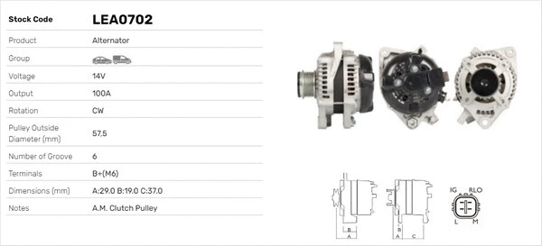 Alternateur LUSA LEA0702