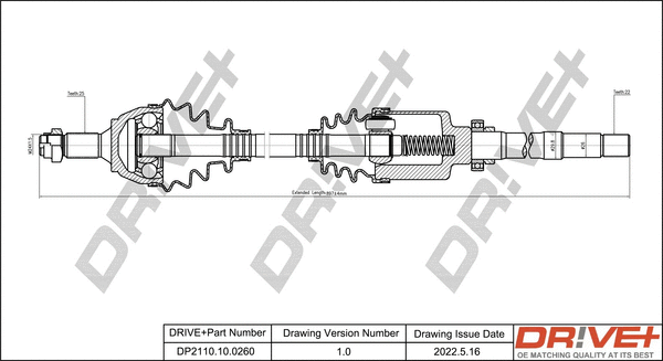 Arbre de transmission Dr!ve+ DP2110.10.0260