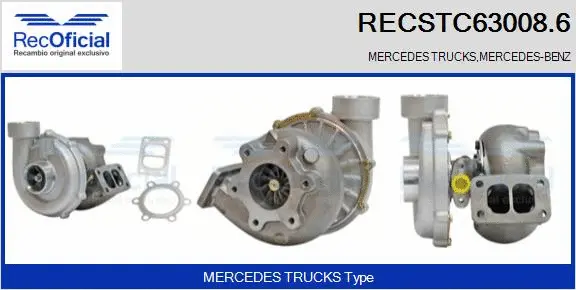 Turbocompresseur, suralimentation RECOFICIAL RECSTC63008.6